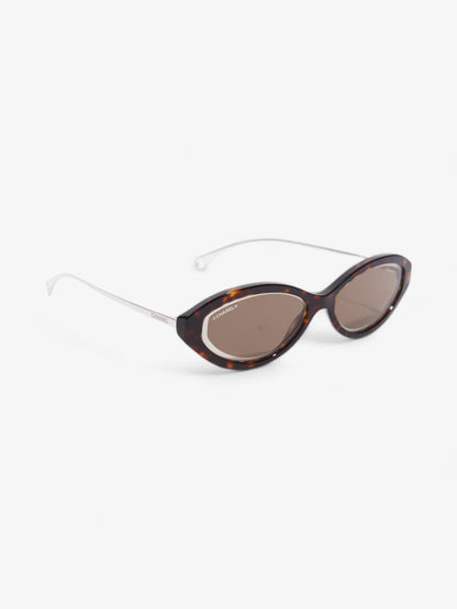 Chanel Oval Sunglasses Dark Tortoise Acetate 140mm