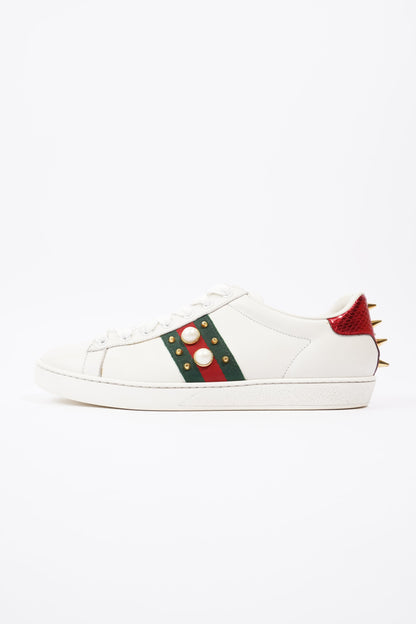 Gucci Ace Studded  White  / Green / Red Leather EU 39 UK 6