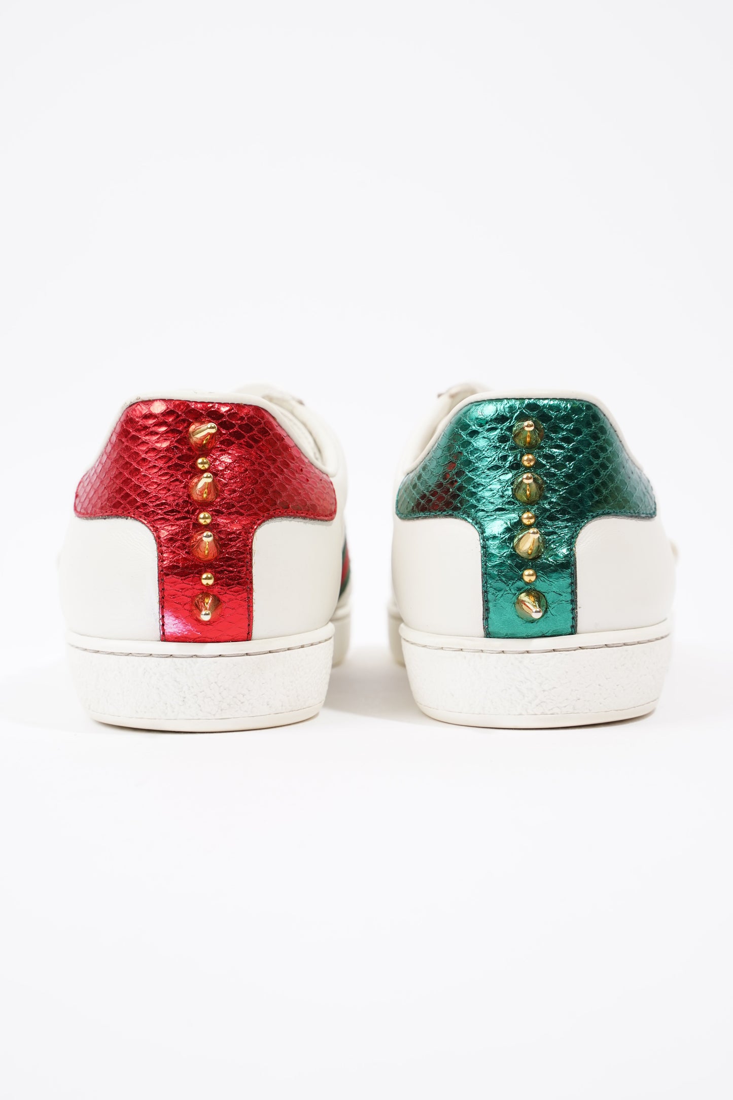 Gucci Ace Studded  White  / Green / Red Leather EU 39 UK 6