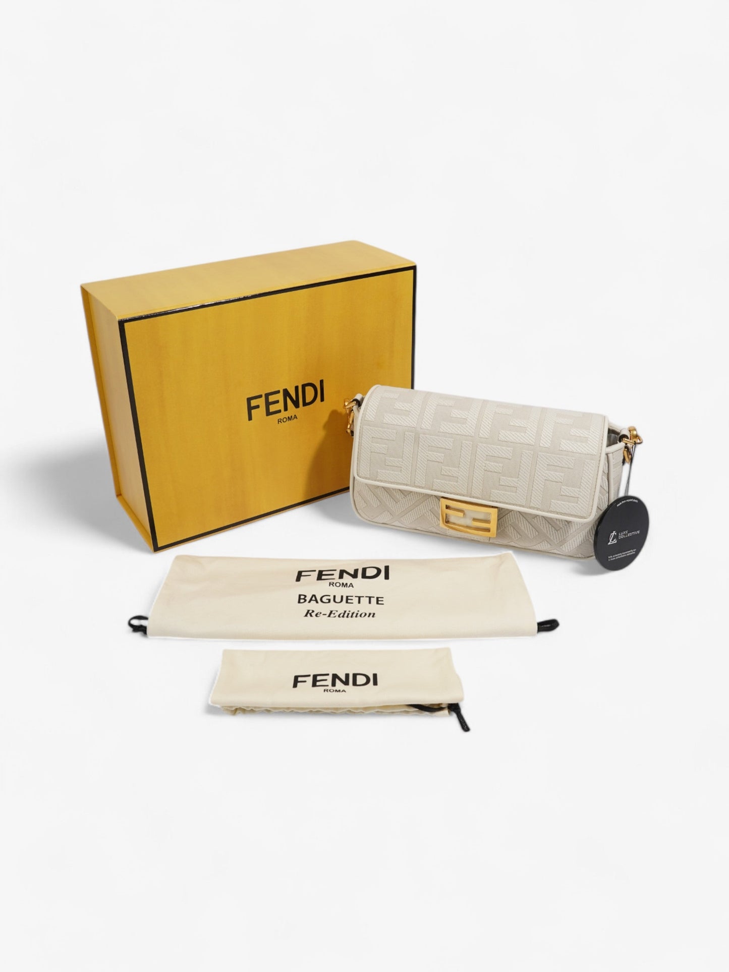 Fendi Baguette White Fabric