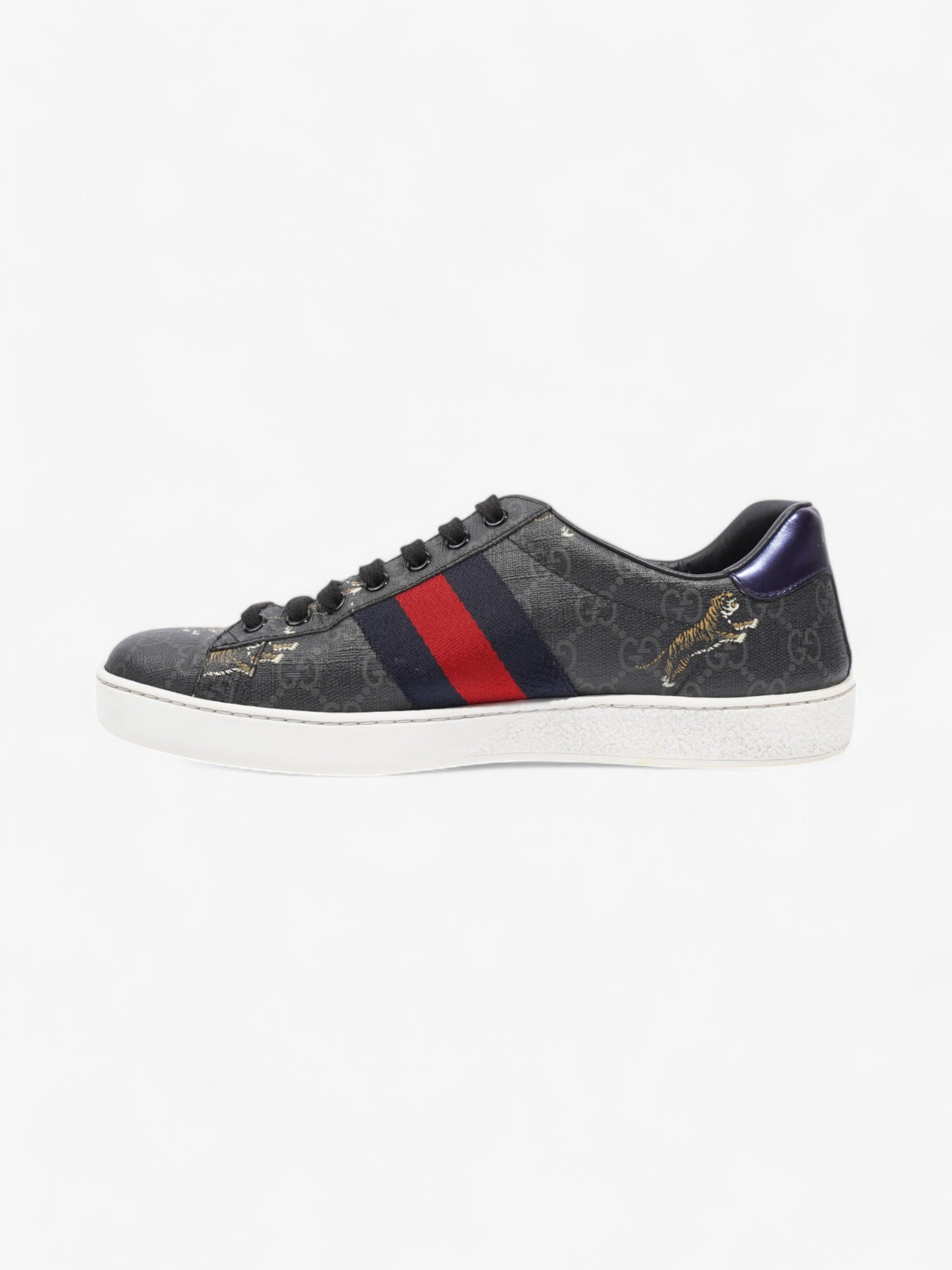 Gucci Ace GG Supreme Sneakers Black / Navy / Red Canvas EU 40 UK 6