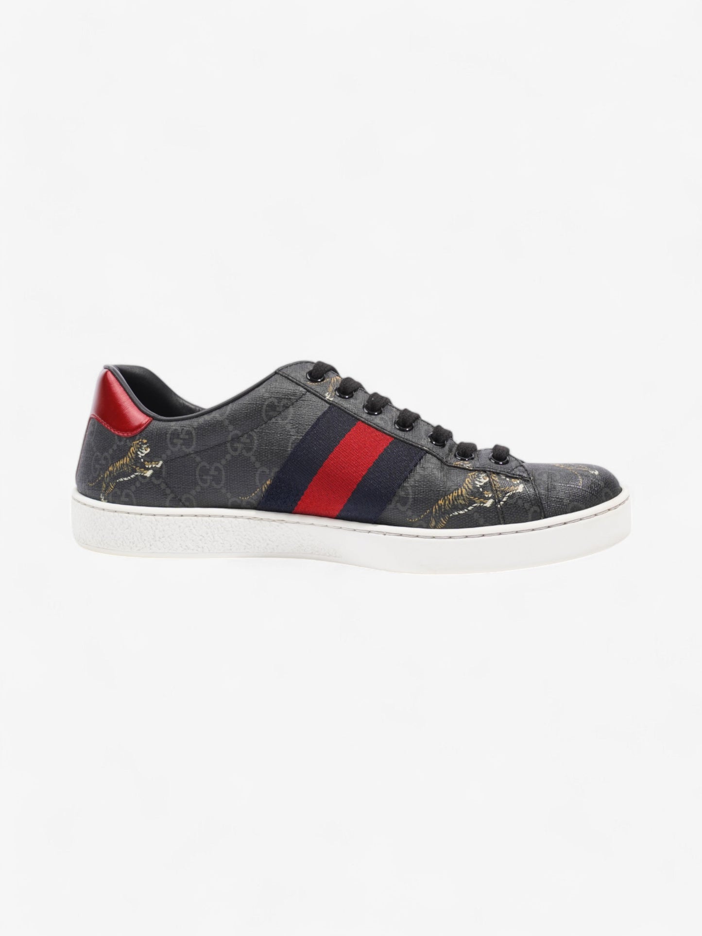 Gucci Ace GG Supreme Sneakers Black / Navy / Red Canvas EU 40 UK 6