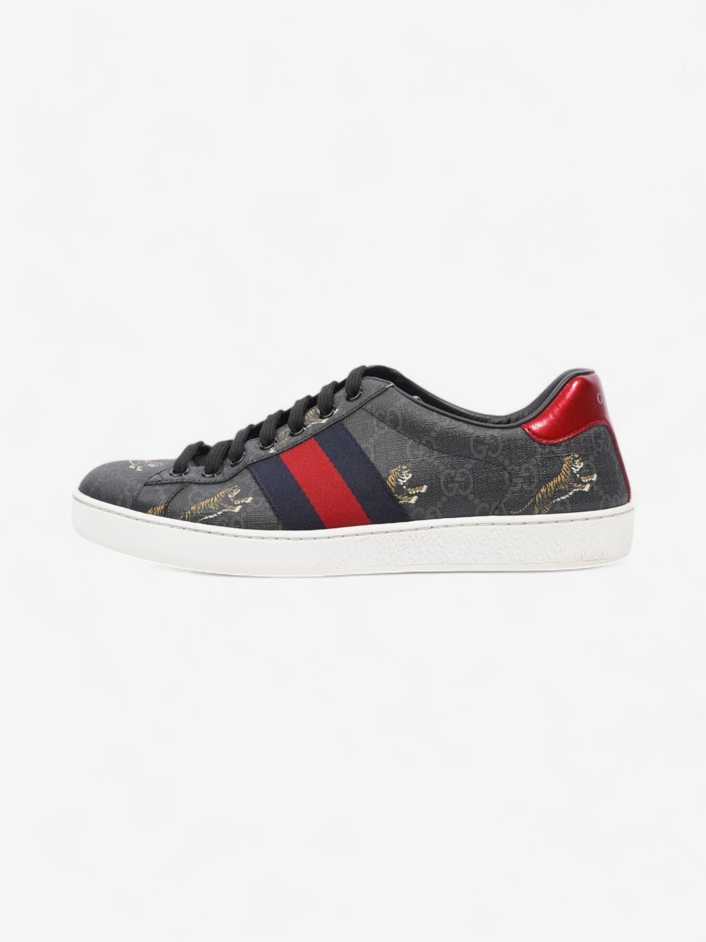 Gucci Ace GG Supreme Sneakers Black / Navy / Red Canvas EU 40 UK 6