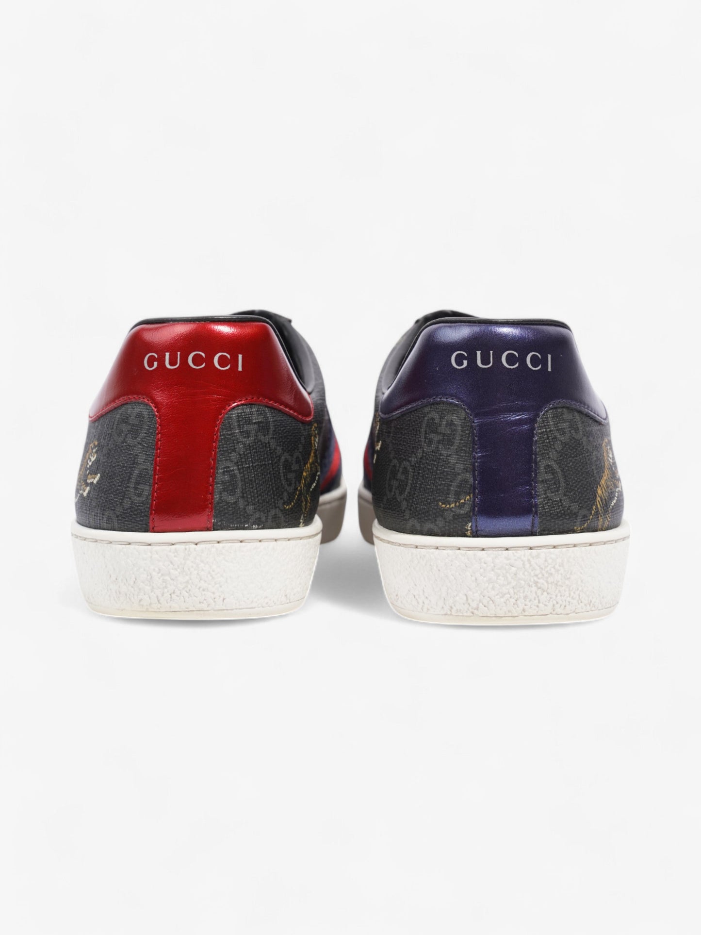 Gucci Ace GG Supreme Sneakers Black / Navy / Red Canvas EU 40 UK 6