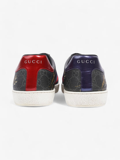 Gucci Ace GG Supreme Sneakers Black / Navy / Red Canvas EU 40 UK 6