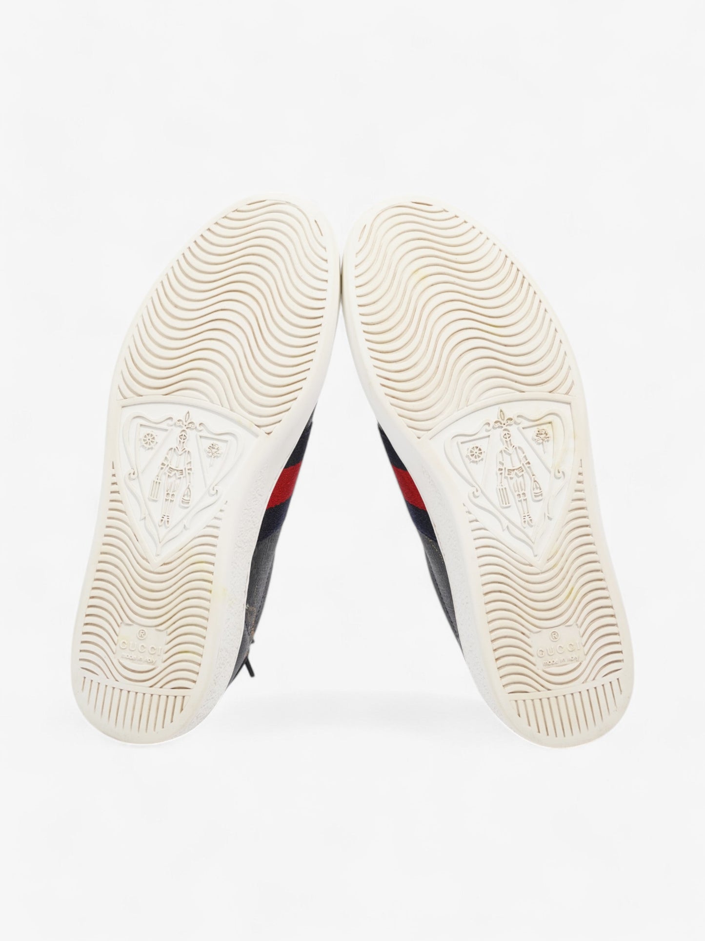 Gucci Ace GG Supreme Sneakers Black / Navy / Red Canvas EU 40 UK 6