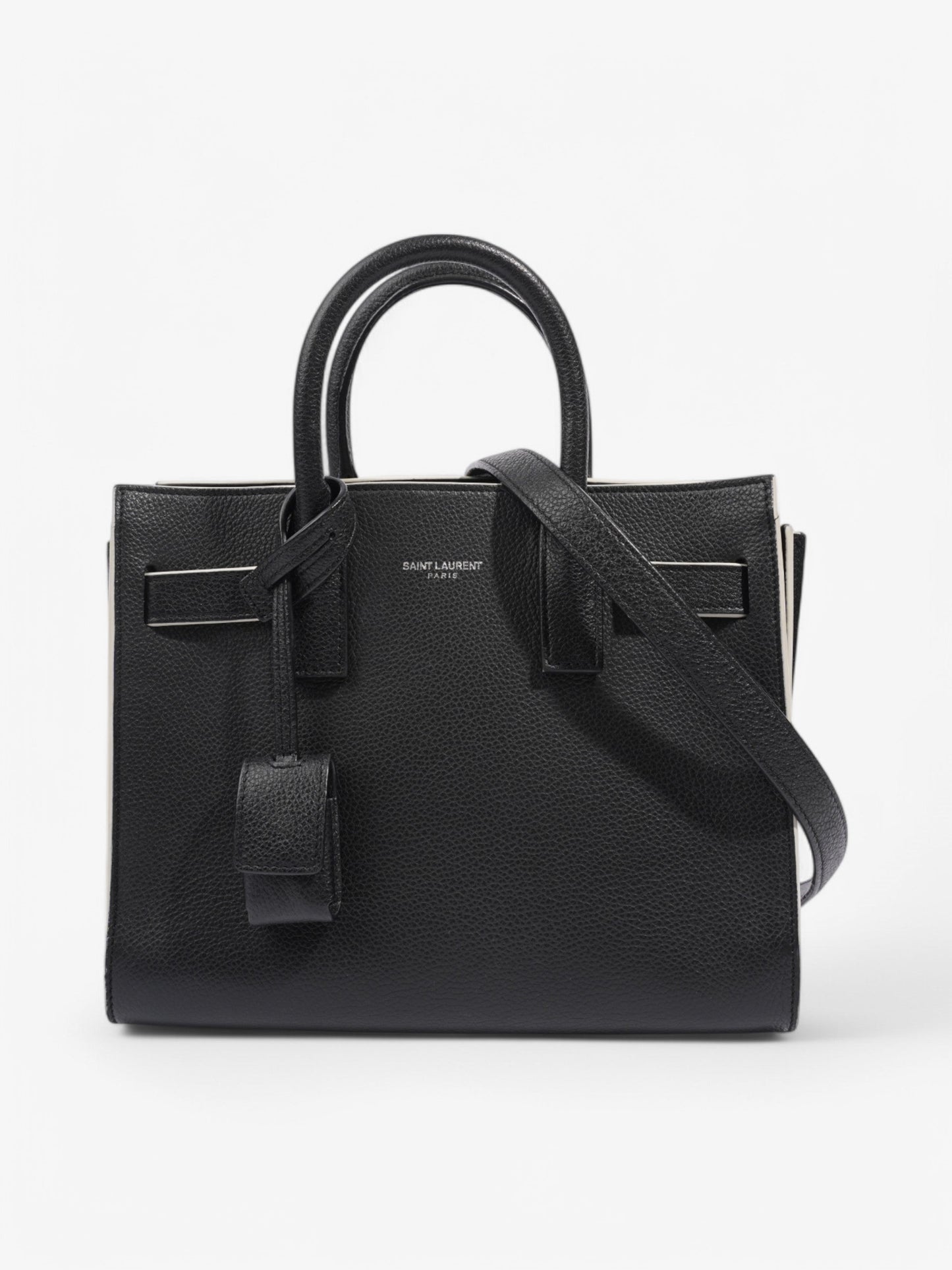 Saint Laurent Sac De Jour Black / White Calfskin Leather Nano
