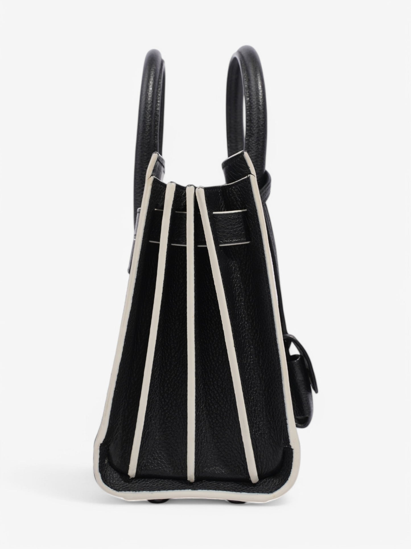 Saint Laurent Sac De Jour Black / White Calfskin Leather Nano