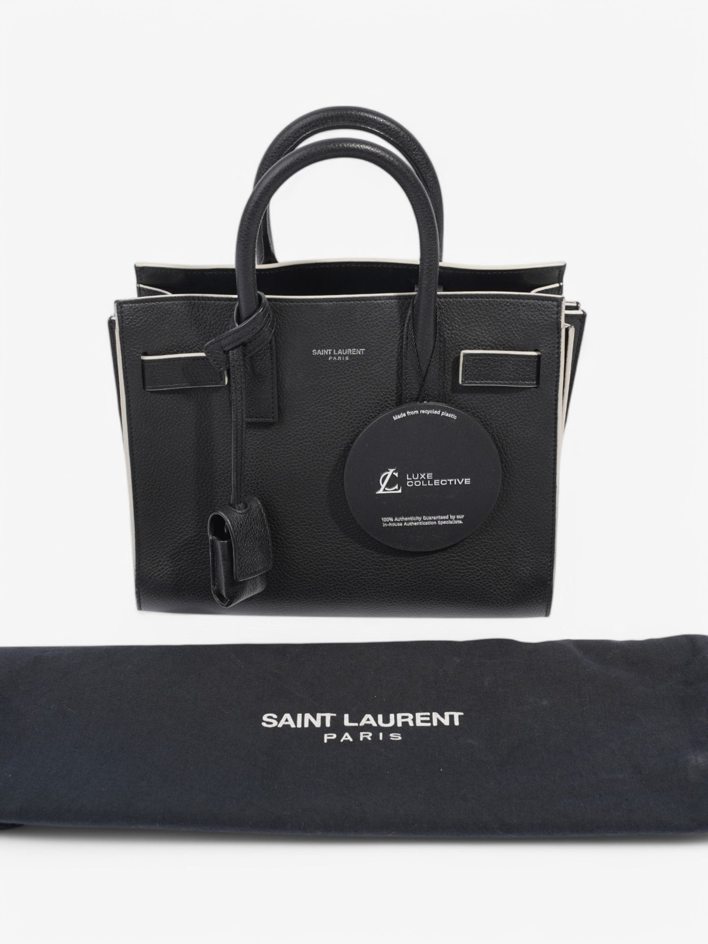 Saint Laurent Sac De Jour Black / White Calfskin Leather Nano