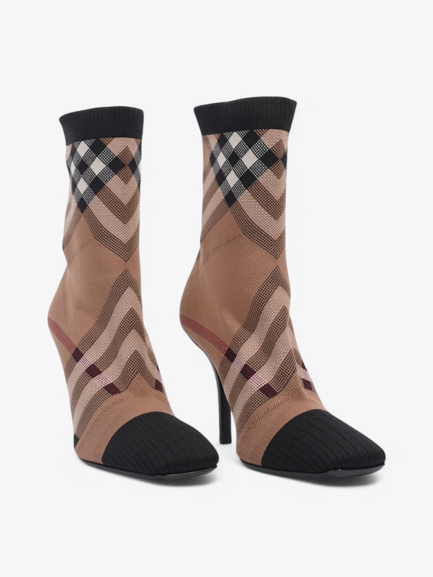 Burberry Ankle Boots 85 Brown / Black / White Cotton EU 38 UK 5