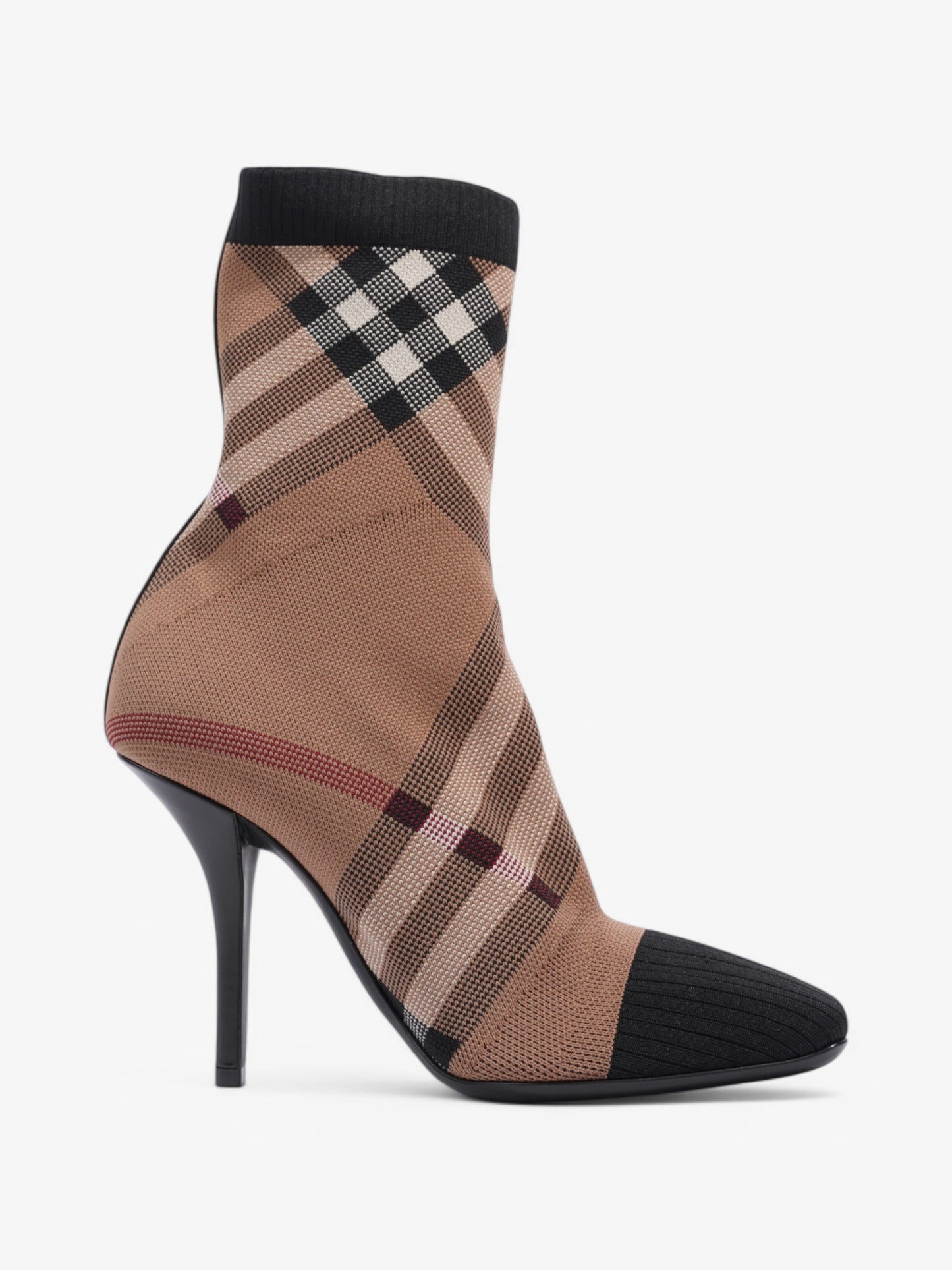 Burberry Ankle Boots 85 Brown / Black / White Cotton EU 38 UK 5