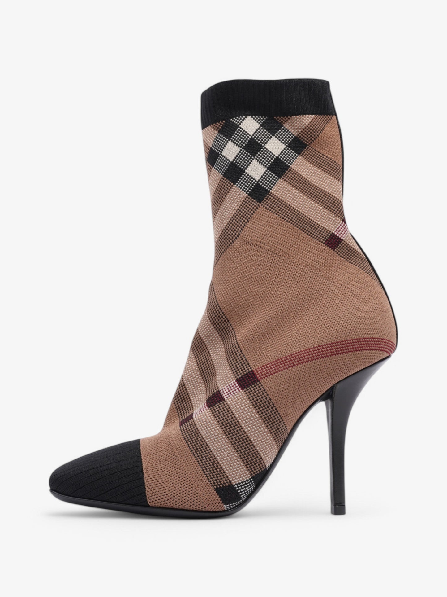 Burberry Ankle Boots 85 Brown / Black / White Cotton EU 38 UK 5
