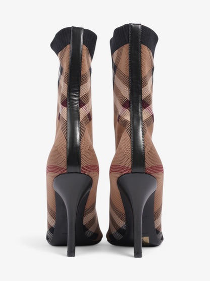 Burberry Ankle Boots 85 Brown / Black / White Cotton EU 38 UK 5