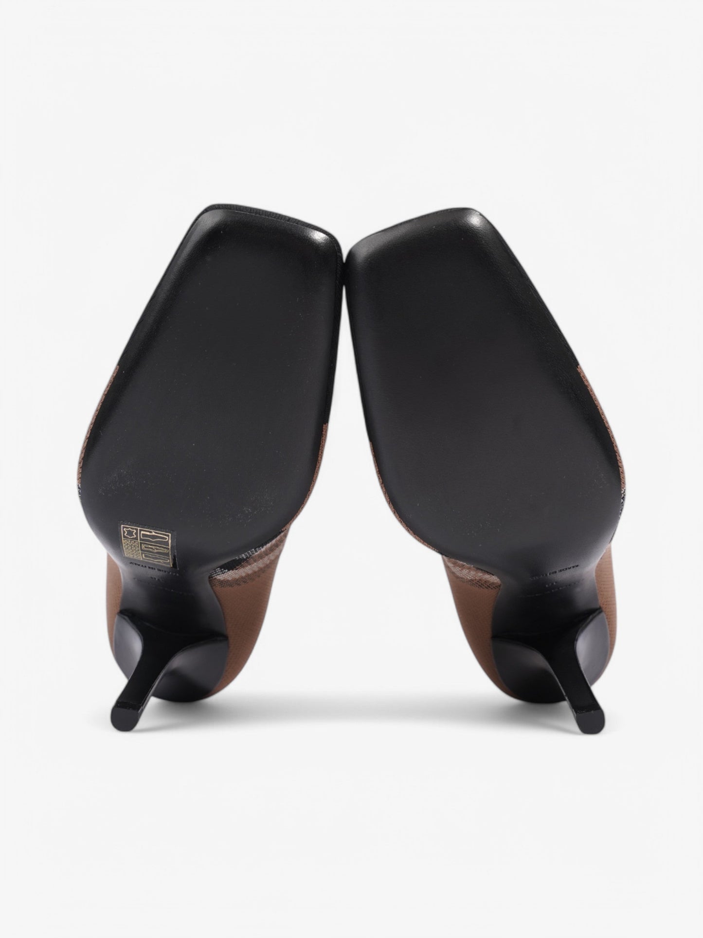 Burberry Ankle Boots 85 Brown / Black / White Cotton EU 38 UK 5