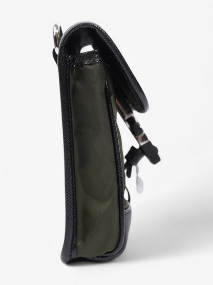 Prada Logo Plaque Smartphone Case Military Green / Black Re Nylon