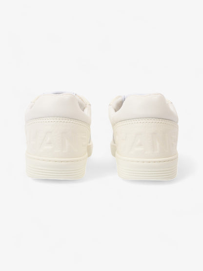 Chanel Perforated Low Top Sneakers White Leather EU 37 UK 4
