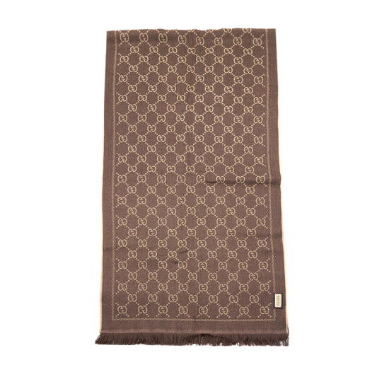 Gucci 180x48cm Scarf Wool Brown