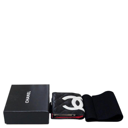 CHANEL Black Quilted Ligne Cambon Bifold Compact Wallet - Sale