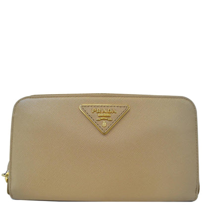 Prada Saffiano Zip-Around Beige Ladies Wallet