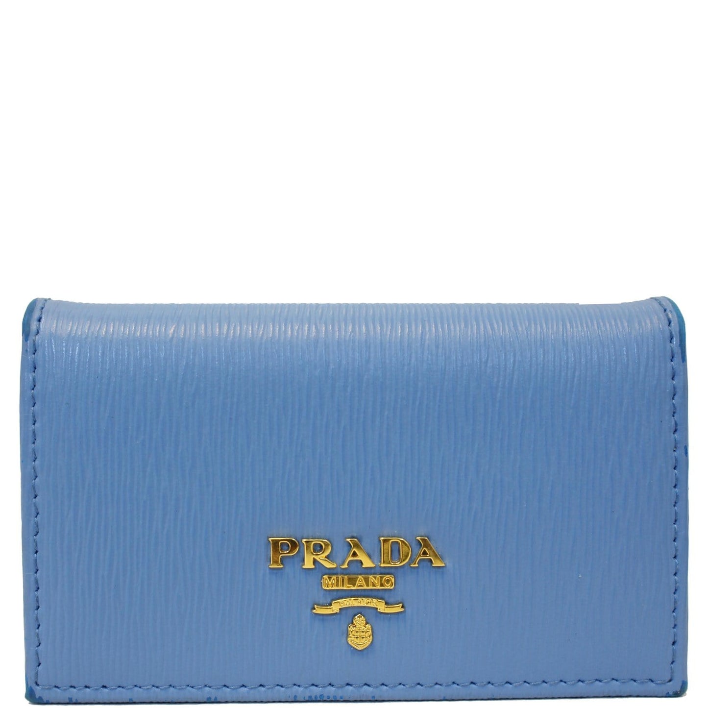 PRADA Saffiano Leather Blue Wallet