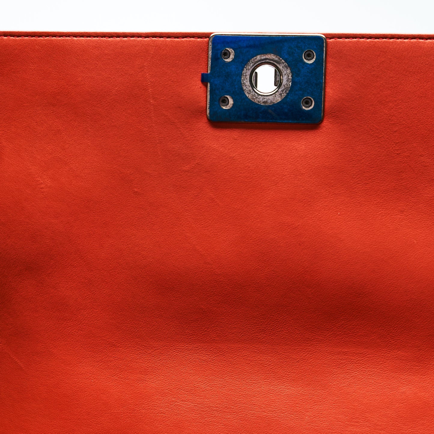 Chanel Boy Lambskin with Adjustable Strap in Orange