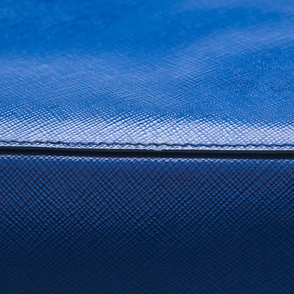 Prada Saffiano in Blue Clutch