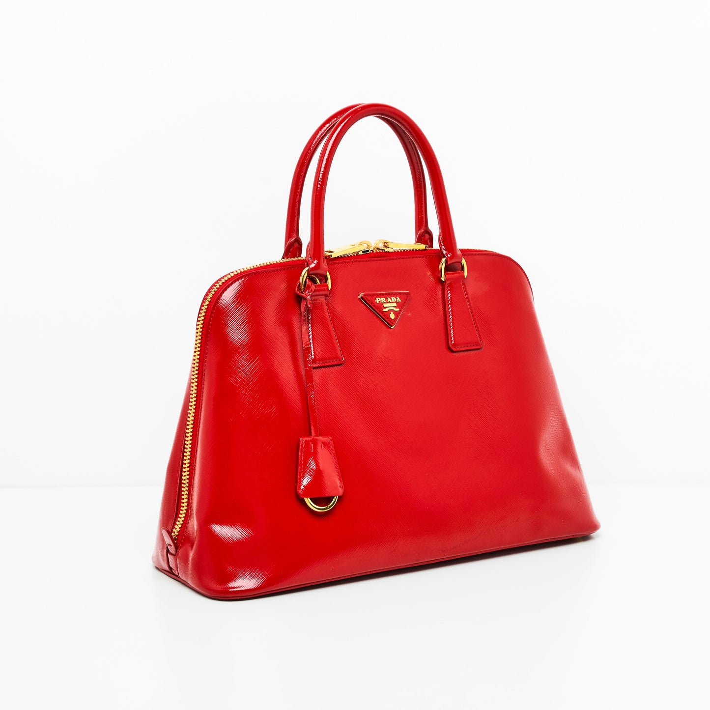Prada Promenade Saffiano Satchel in Red