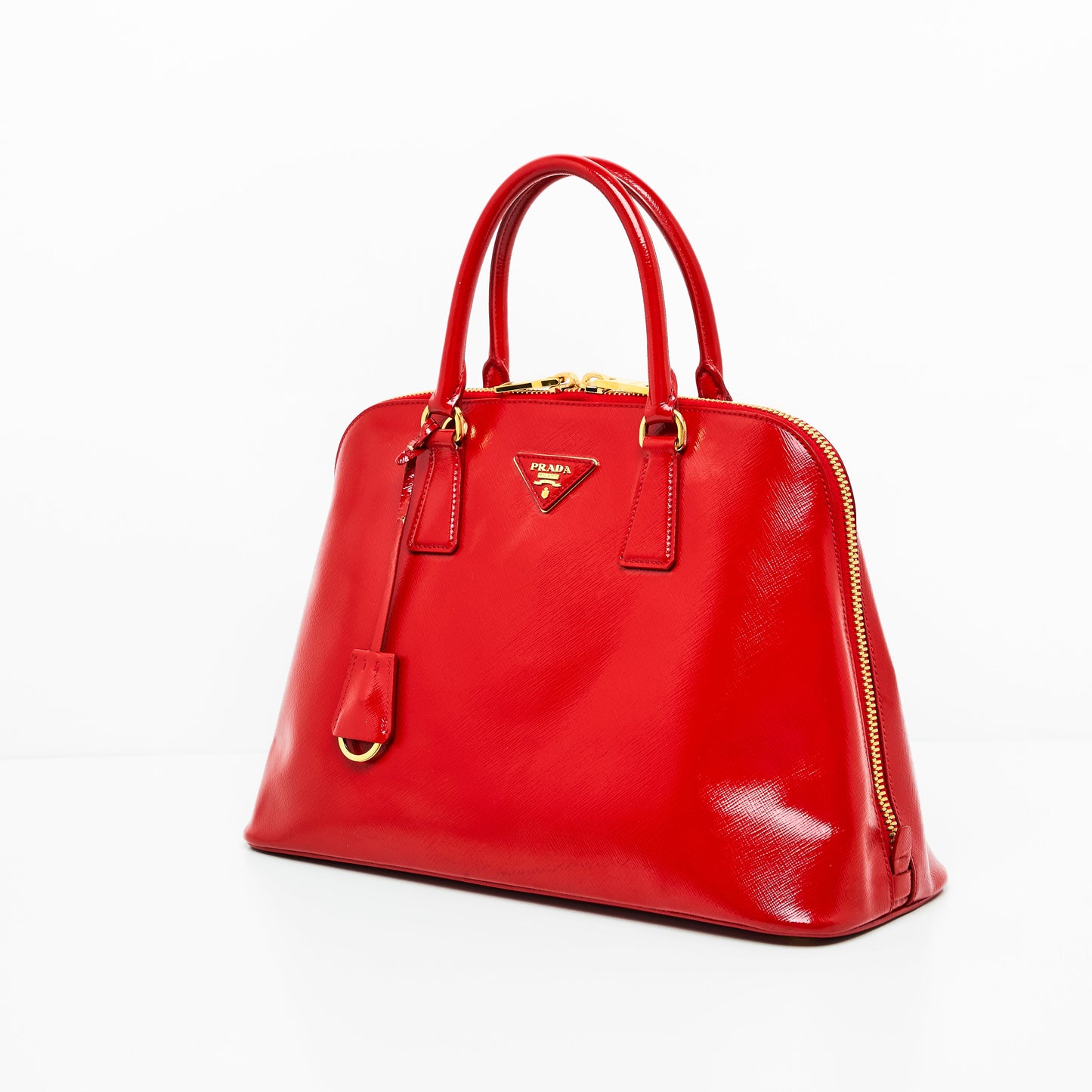 Prada Promenade Saffiano Satchel in Red
