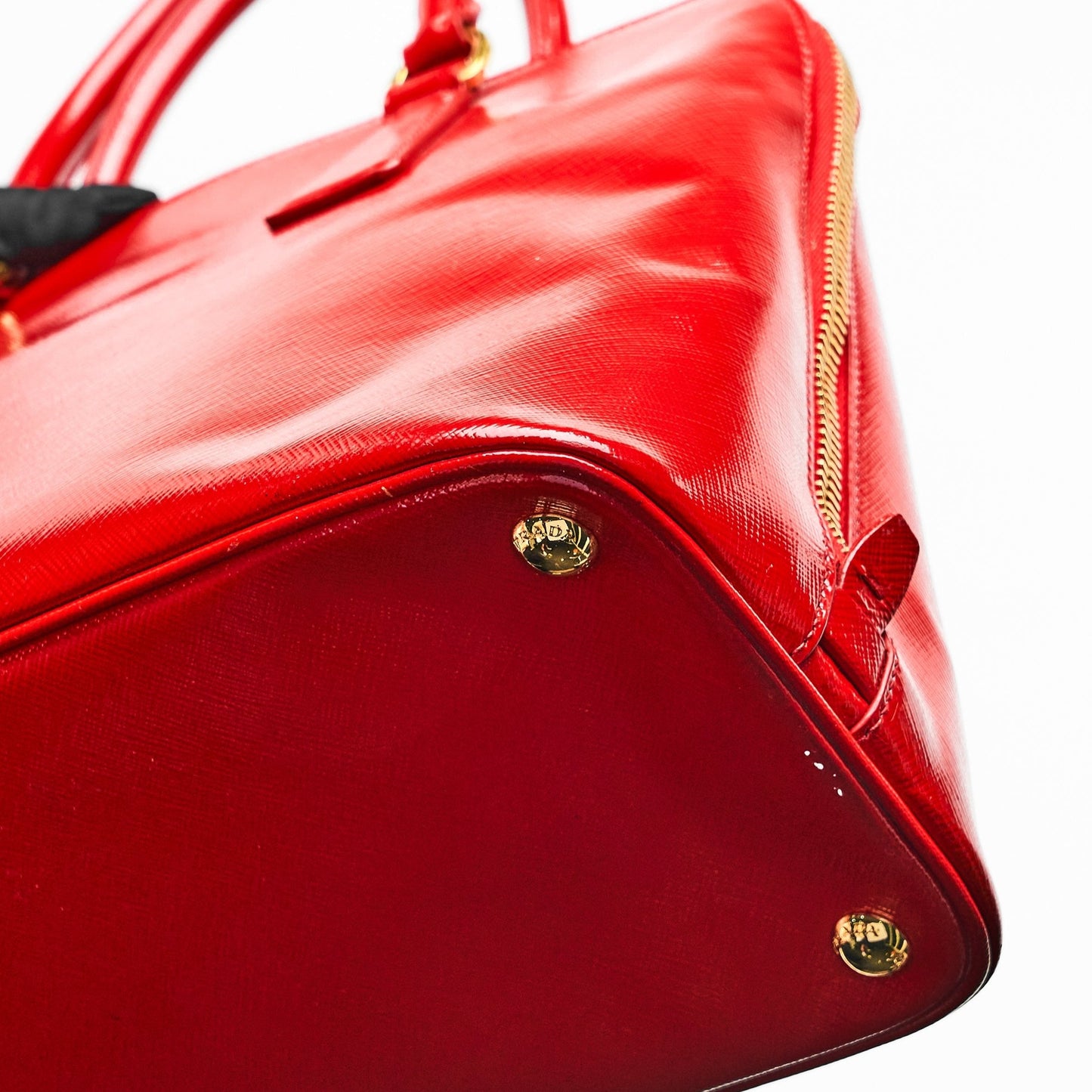 Prada Promenade Saffiano Satchel in Red