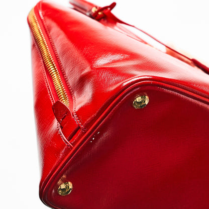 Prada Promenade Saffiano Satchel in Red