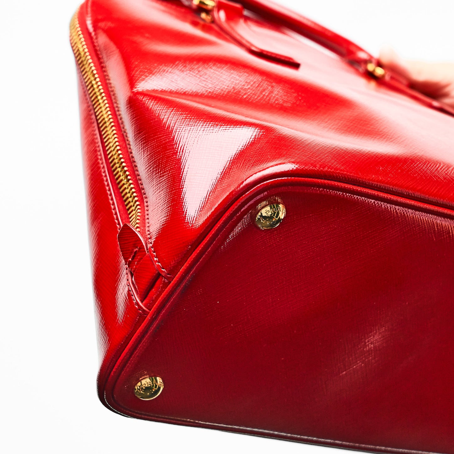 Prada Promenade Saffiano Satchel in Red
