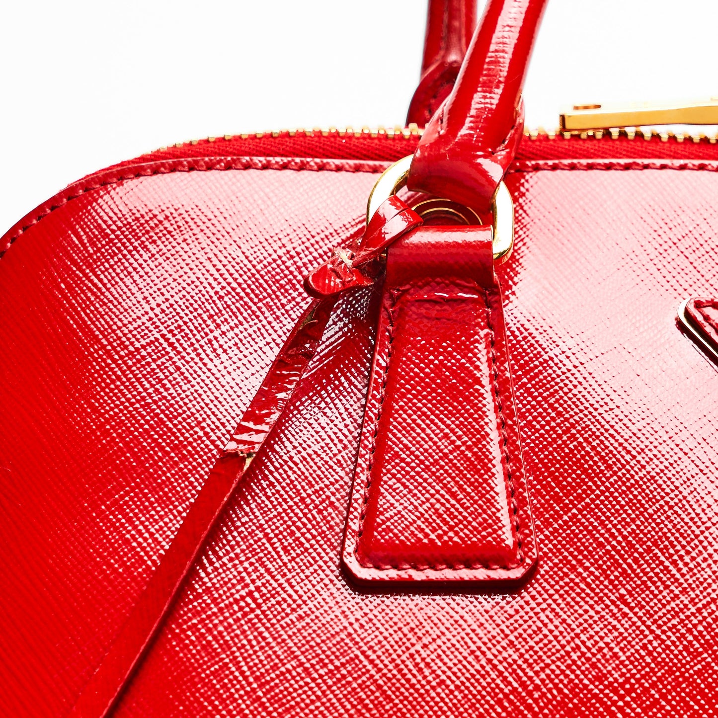 Prada Promenade Saffiano Satchel in Red
