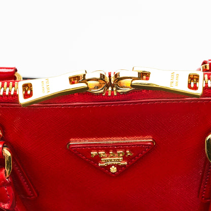 Prada Promenade Saffiano Satchel in Red