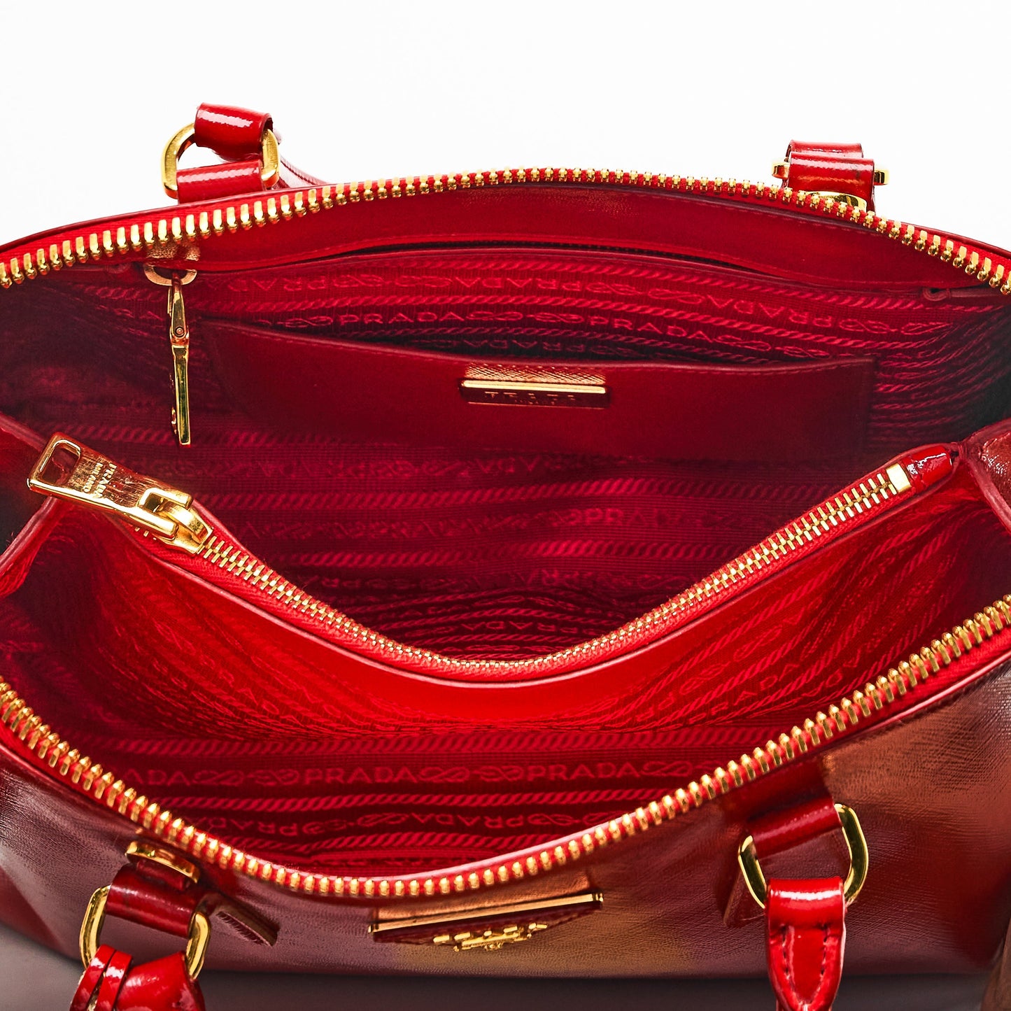 Prada Promenade Saffiano Satchel in Red