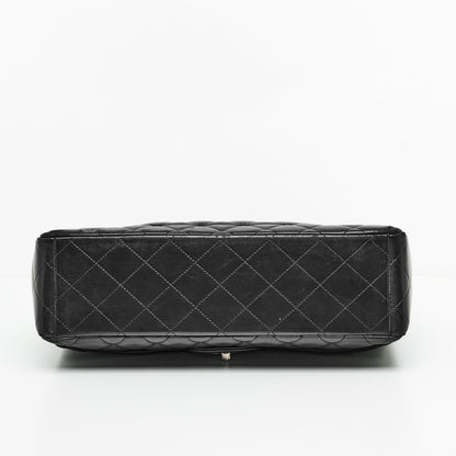 Chanel Maxi Lambskin Classic Single Flap Bag in Black SHW