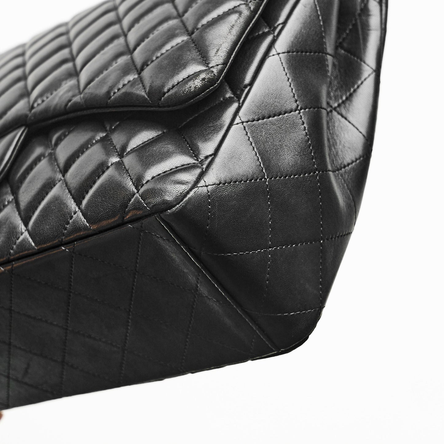 Chanel Maxi Lambskin Classic Single Flap Bag in Black SHW