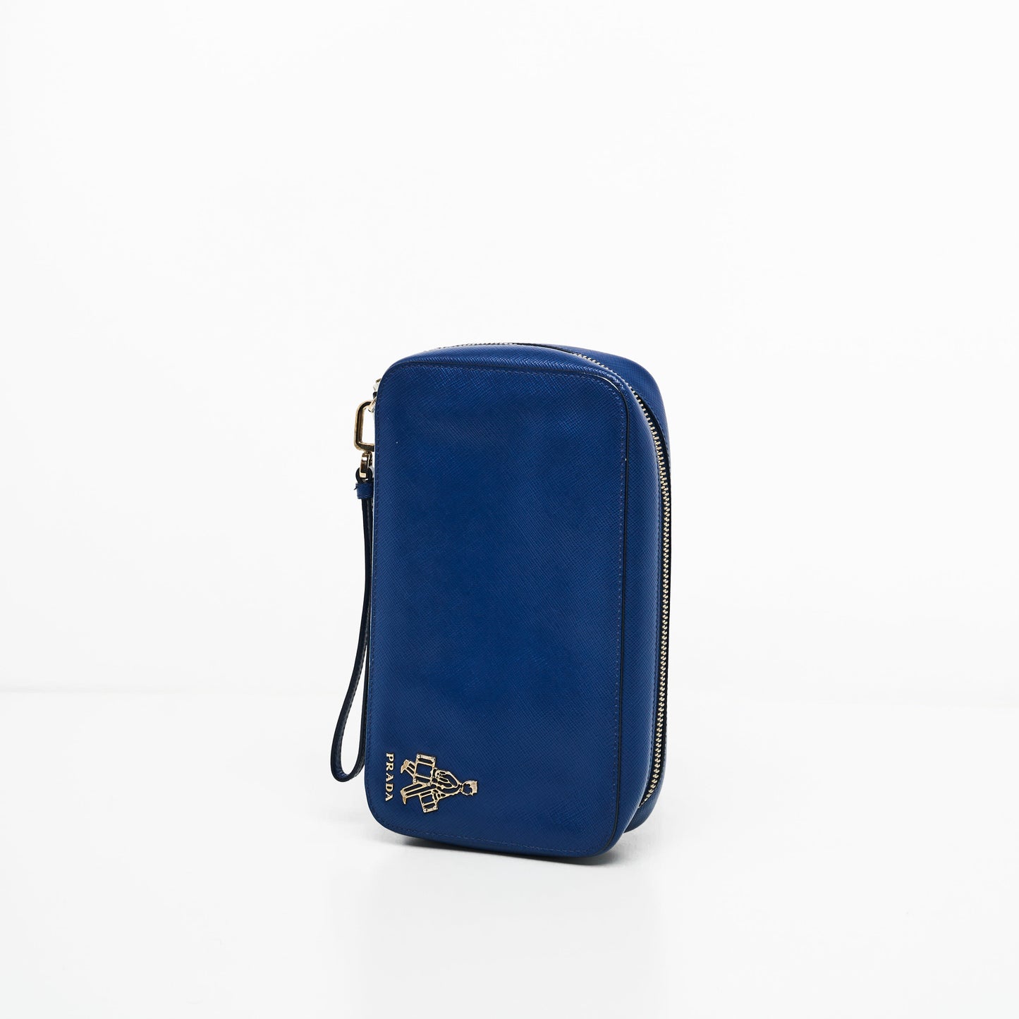 Prada Saffiano in Blue Clutch