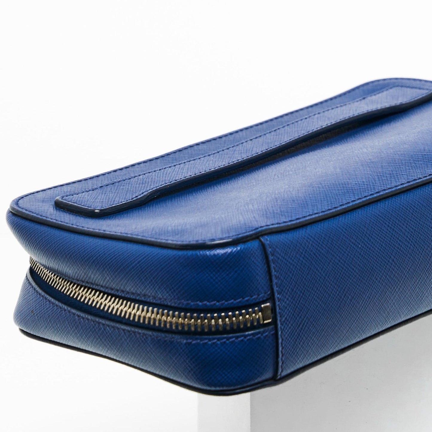 Prada Saffiano in Blue Clutch