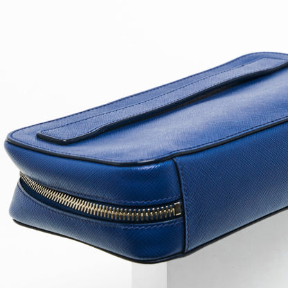 Prada Saffiano in Blue Clutch