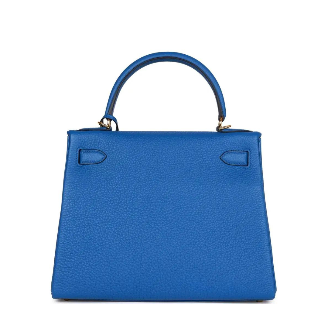 Hermes Kelly 28 Retourne Togo Bleu France Gold Hardware