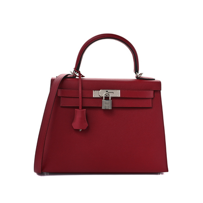 Hermes Kelly 28 Sellier Verso Veau Epsom AJ Rouge Grenat Rose Pourpre