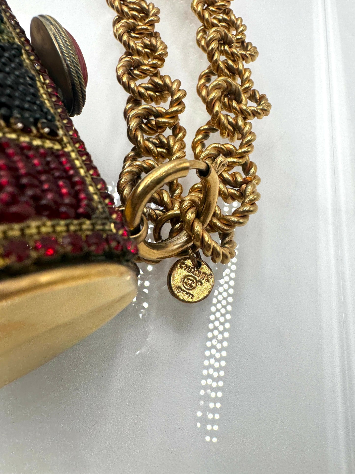 Chanel Vintage 1981 Jewelled Metal Clutch
