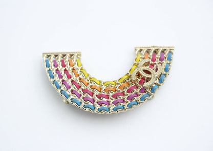 Chanel B18P Leather Rainbow Chain Brooch
