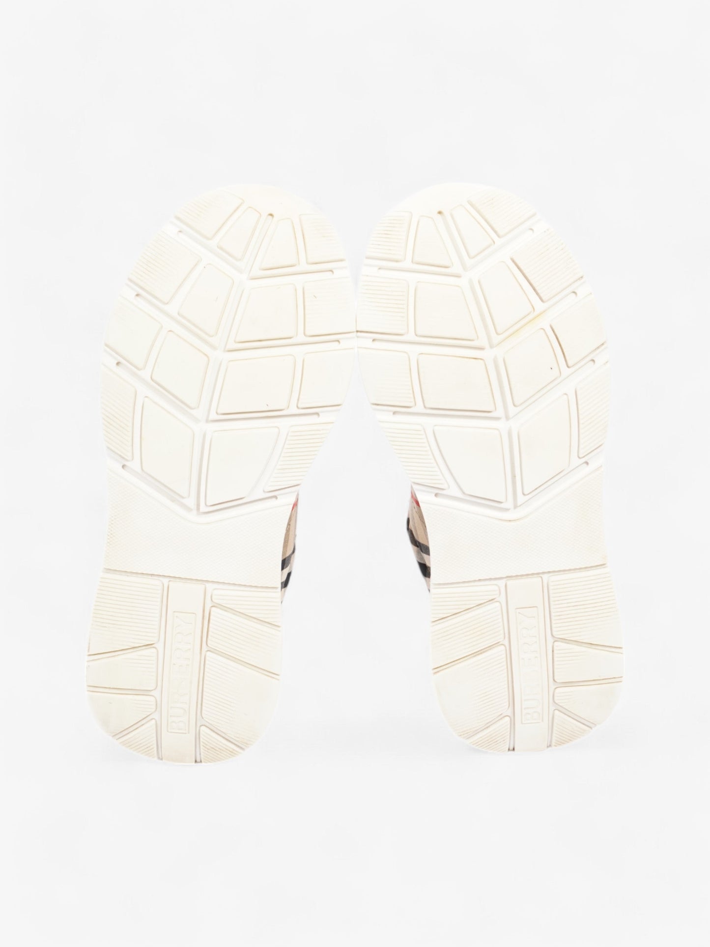 Burberry Regis Sneakers Beige Checkered / White / Black Canvas EU 37.5 UK 4.5