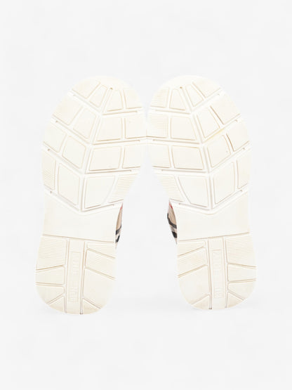Burberry Regis Sneakers Beige Checkered / White / Black Canvas EU 37.5 UK 4.5