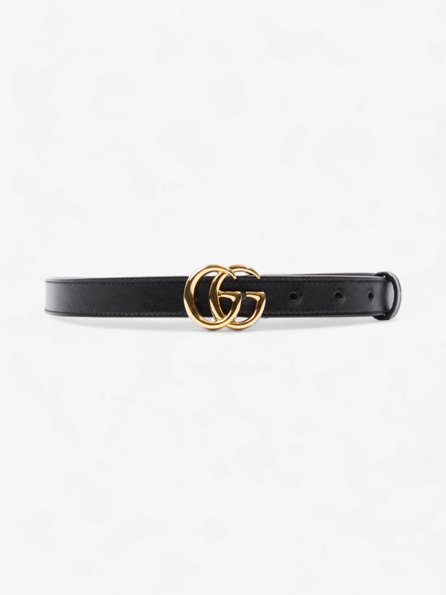 Gucci GG Marmont Thin Belt Black Leather 70cm 28"