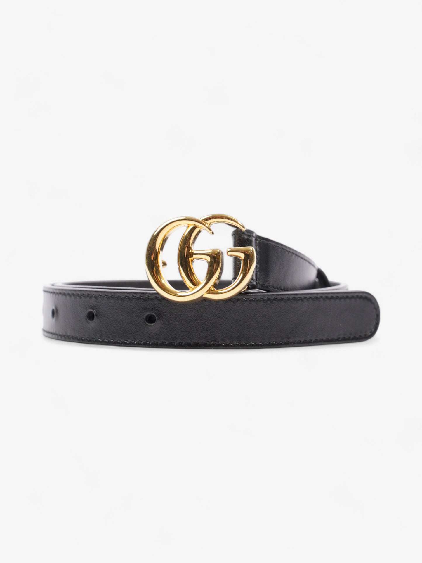 Gucci GG Marmont Thin Belt Black Leather 70cm 28"