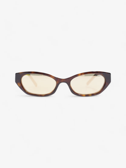 Chanel Small Rectangle Sunglasses Brown  / Gold Acetate 135mm