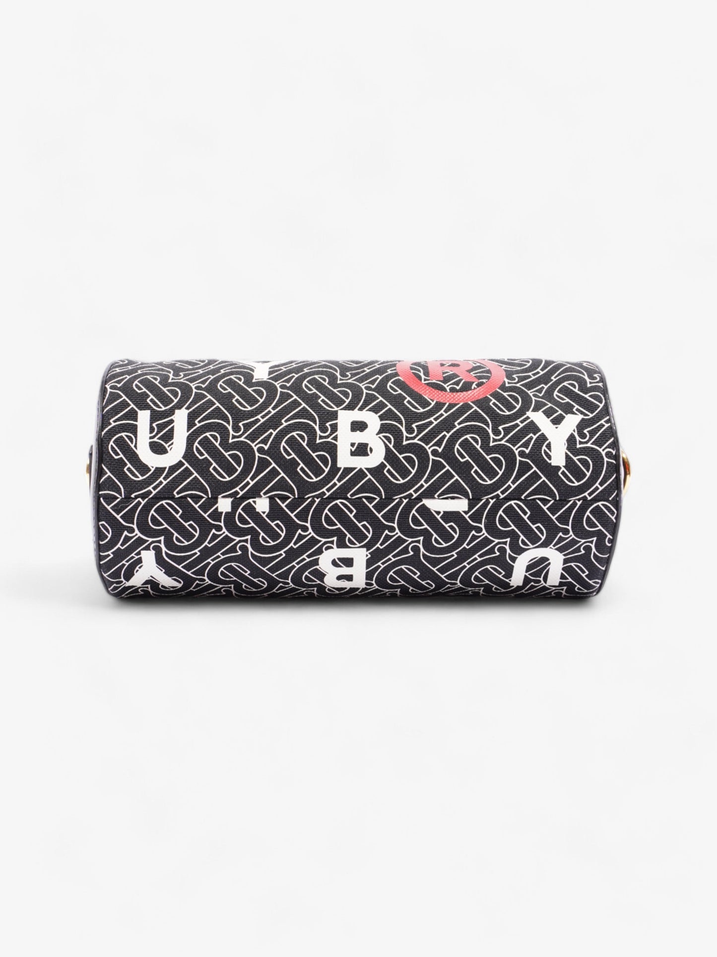 Burberry TB Barrel Bag Black / White / Red Canvas