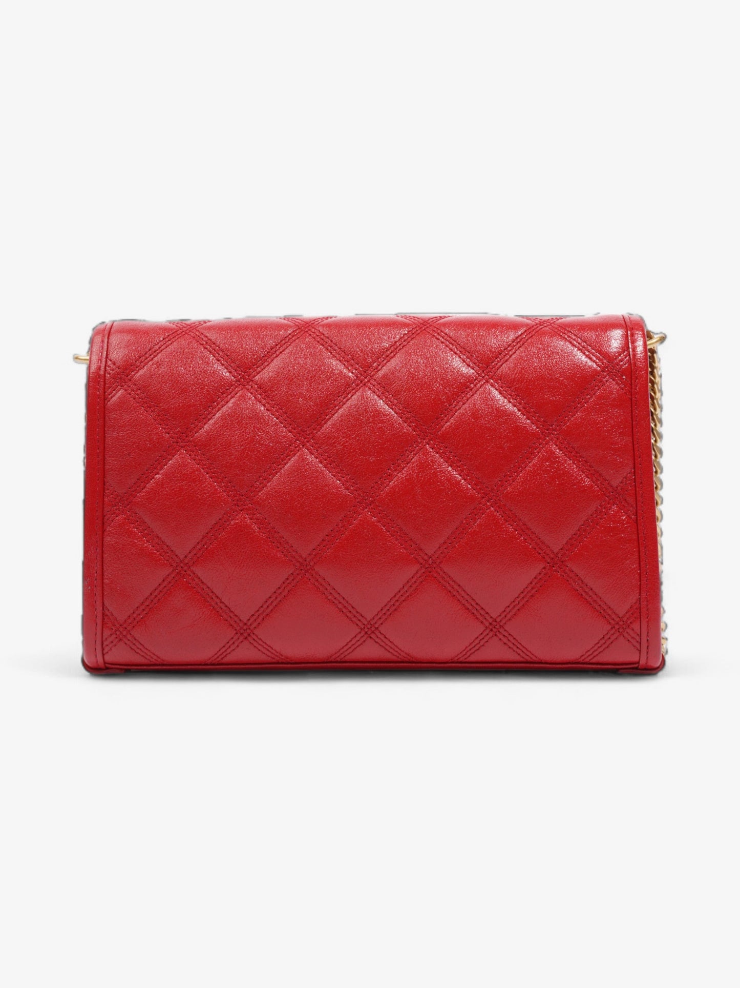 Saint Laurent Becky Chain Wallet Red Leather